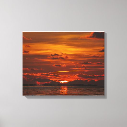 Wunderschöner Sonnenuntergang am Meer Canvas Afdruk (Voorkant)