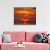 Wunderschöner Sonnenuntergang am Meer Canvas Afdruk (Insitu (Woonkamer))