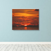 Wunderschöner Sonnenuntergang am Meer Canvas Afdruk (Insitu (Houten vloer))