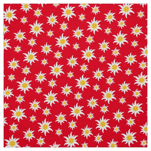 Wunderschöner Stoff mit Edelweiss Schweizer Fan Stof (Swatch)