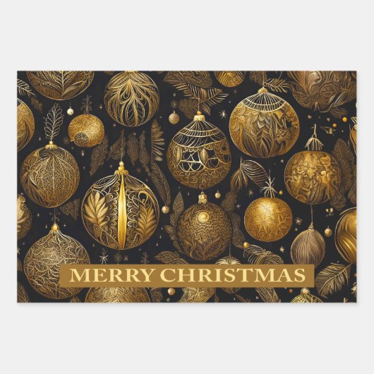 Wunderschönes Weihnachtspapier mit Weihnachtskugel Inpakpapier Vel (Voorkant 3)