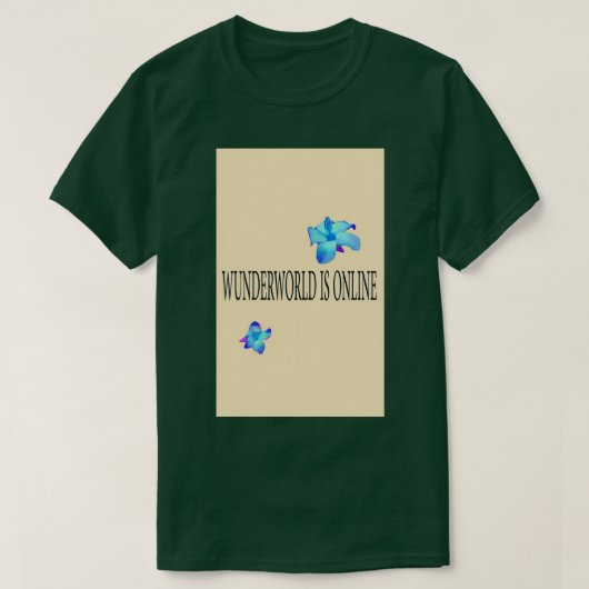 Wunderworld is online Blue flower edition MERCH T-shirt (Design voorkant)