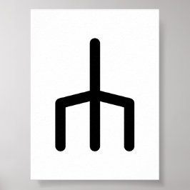 WUNJO Noordse Rune (Vreugde, Harmonie) | Elder Fut Poster