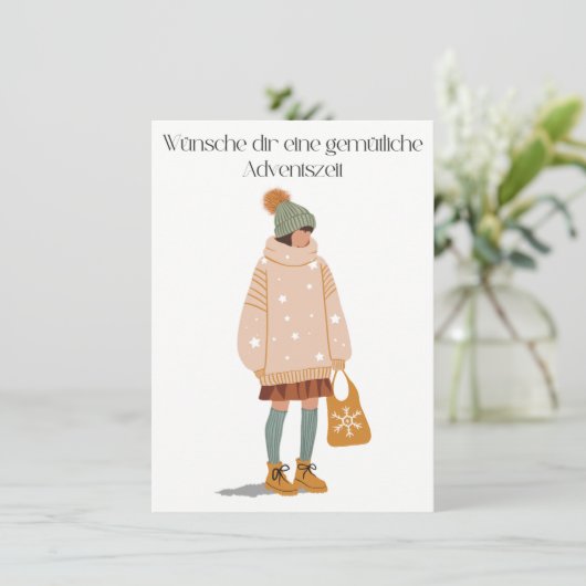 Wünsche dir eine gemütliche Adventszeit Bedankkaart (Staand voorkant)