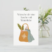 Wünsche dir eine Tasche voll Winterliebe Bedankkaart (Staand voorkant)
