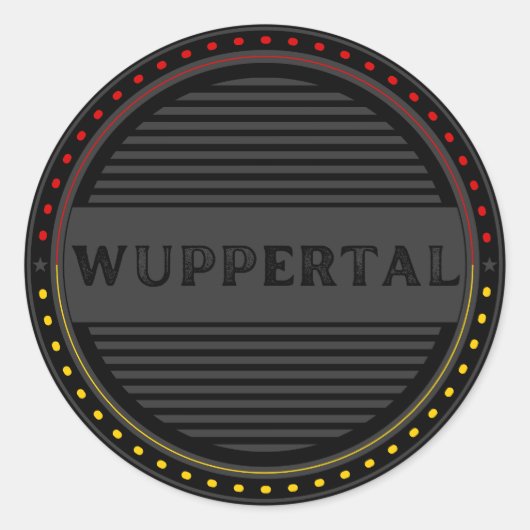 Wuppertal City Pride Emblem – German Identity Ronde Sticker (Voorkant)