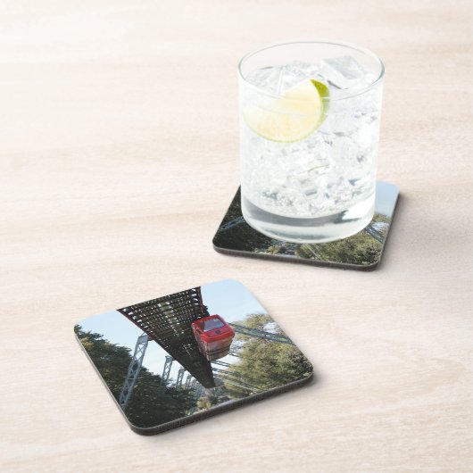 Wuppertal drijvende trein/Wuppertaler Schwebebahn Bier Onderzetter (Rechterzijde)