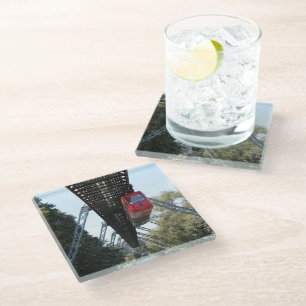 Wuppertal drijvende trein/Wuppertaler Schwebebahn Glazen Onderzetter