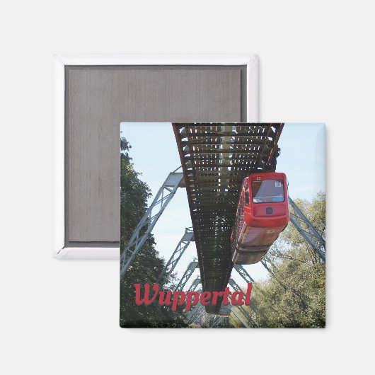 Wuppertal drijvende trein/Wuppertaler Schwebebahn Magneet (Voorkant / Achterkant)