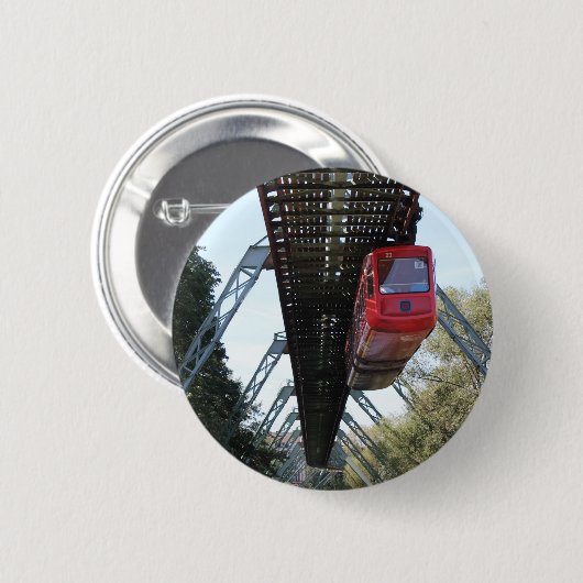 Wuppertal drijvende trein/Wuppertaler Schwebebahn Ronde Button 5,7 Cm (Voorkant /achterkant)