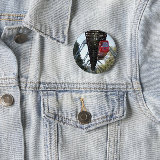 Wuppertal drijvende trein/Wuppertaler Schwebebahn Ronde Button 5,7 Cm (In situ)