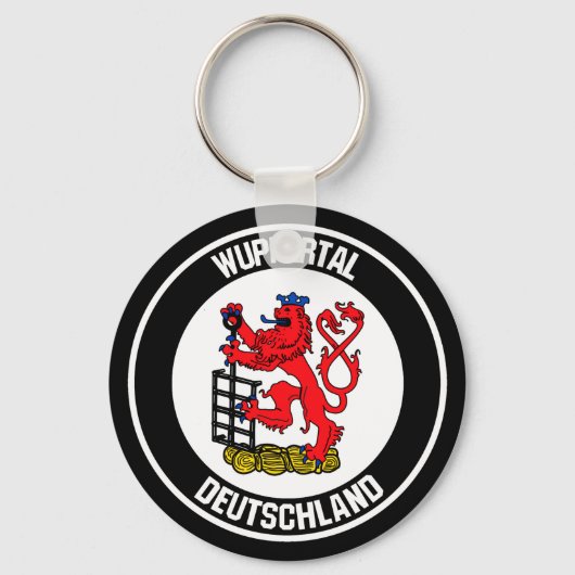 Wuppertal Round Emblem Sleutelhanger (Voorkant)