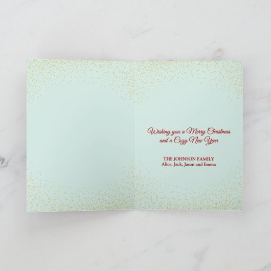 Wurging over een kerstland feestdagen kaart (Binnen)