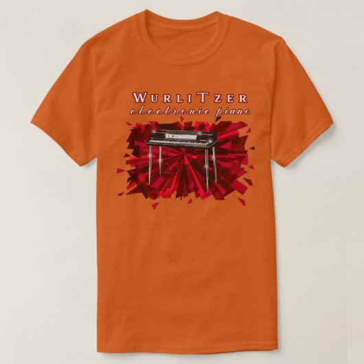 Wurlitzer Electric Piano 1970s design T-shirt (Design voorkant)