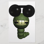 Wurm mit Sonnenbrille Briefpapier (Voorkant)