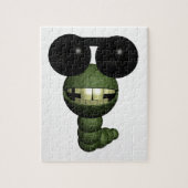 Wurm mit Sonnenbrille Legpuzzel (Verticaal)