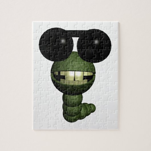 Wurm mit Sonnenbrille Legpuzzel (Verticaal)