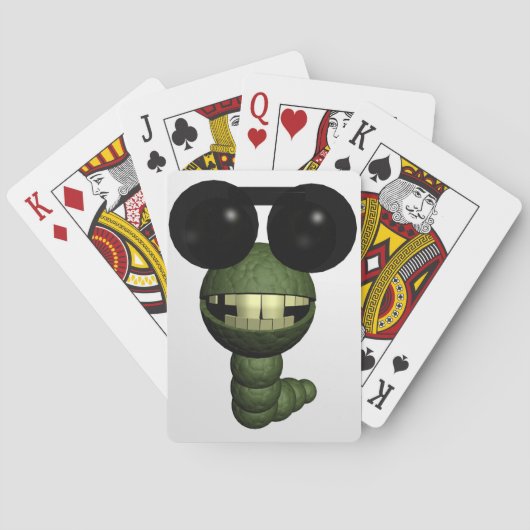 Wurm mit Sonnenbrille Speelkaarten (Achterkant)