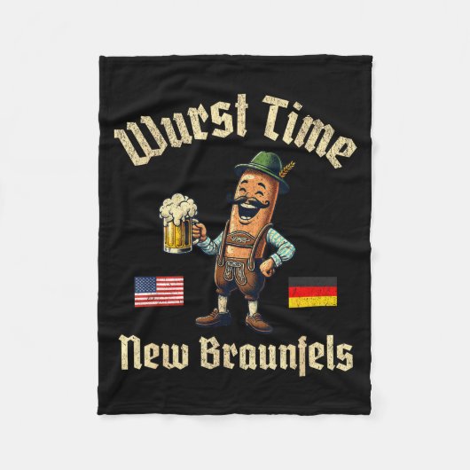 Wurst Tijd Wurst Feest Duits Bier Festival Nieuw B Fleece Deken (Voorkant)