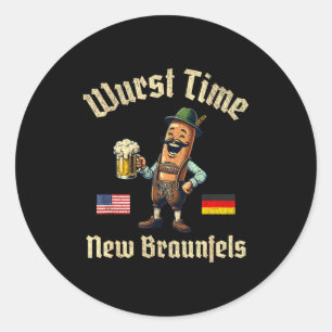 Wurst Tijd Wurst Feest Duits Bier Festival Nieuw B Ronde Sticker