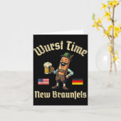 Wurst Time Wurst Fest German Beer Festival New Bra Kaart (Gele Bloem)