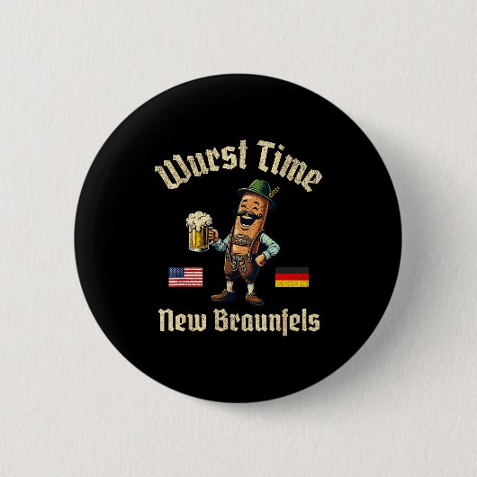 Wurst Time Wurst Fest German Beer Festival New Bra Ronde Button 5,7 Cm (Voorkant)