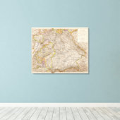 Wurttemberg, Bayern Atlas Map of Germany Canvas Afdruk (Insitu (Houten vloer))