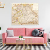 Wurttemberg, Bayern Atlas Map of Germany Canvas Afdruk (Insitu (Woonkamer))
