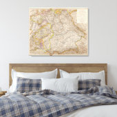 Wurttemberg, Bayern Atlas Map of Germany Canvas Afdruk (Insitu (Slaapkamer))