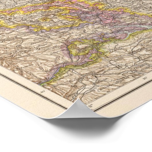 Wurttemberg, Bayern Atlas Map of Germany Poster (Hoek)