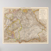 Wurttemberg, Bayern Atlas Map of Germany Poster (Voorkant)