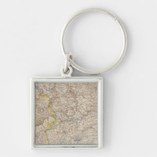 Wurttemberg, Bayern Atlas Map of Germany Sleutelhanger