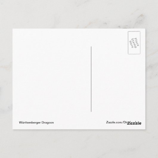 Württemberger Dragoon Briefkaart (Achterkant)