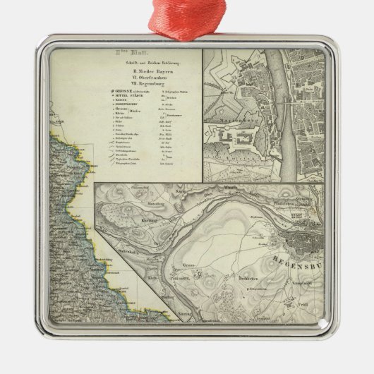 Wurzburg, Beieren, Regensburg Metalen Ornament (Voorkant)