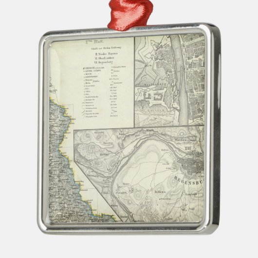 Wurzburg, Beieren, Regensburg Metalen Ornament (Links)