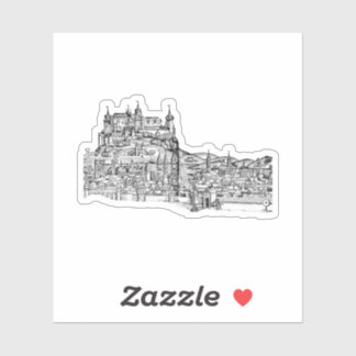 Würzburg Beieren Stadsgezicht Minimalistische Lijn Sticker