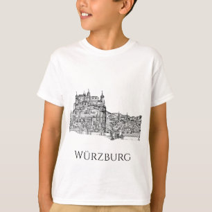 Würzburg Beieren Stadsgezicht Minimalistische Lijn T-shirt