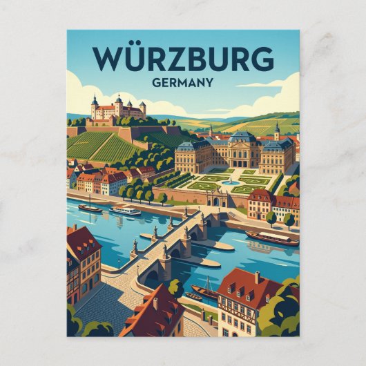 Würzburg Duitsland Briefkaart (Voorkant)