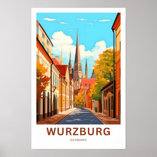 Wurzburg Duitsland Reisprint Poster (Voorkant)