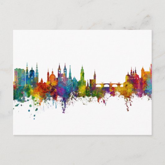 Würzburg Duitsland Skyline Briefkaart (Voorkant)