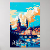Wurzburg Duitsland vintage reisillustratie Poster (Voorkant)