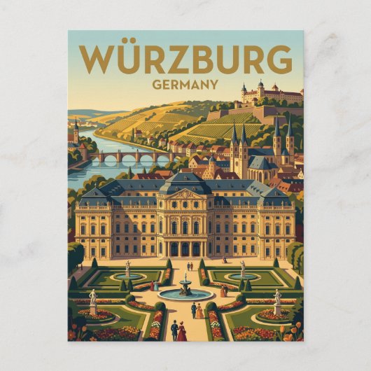 Würzburg Residence Duitsland Briefkaart (Voorkant)