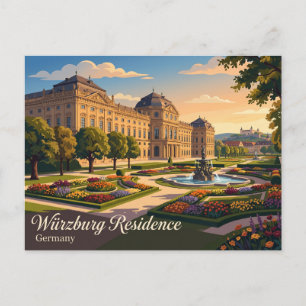 Würzburg Residentie Duitsland Briefkaart
