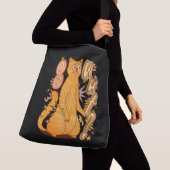 Wut? / Een Oranje kattenillustratie Crossbody Tas (Dichtbij)