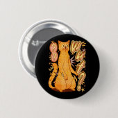 Wut? / Een Oranje kattenillustratie Ronde Button 5,7 Cm (Voorkant /achterkant)