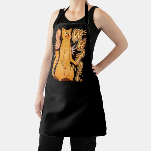 Wut? / Een Oranje kattenillustratie Schort (Insitu)