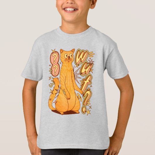 Wut? / Een Oranje kattenillustratie T-shirt (Voorkant)