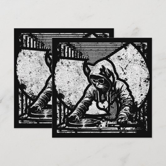 Wutang Cat DJ Style Kaart (Voorkant / Achterkant)