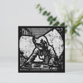 Wutang Cat DJ Style Kaart (Staand voorkant)