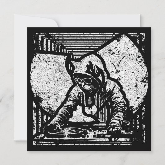 Wutang Cat DJ Style Kaart (Voorkant)